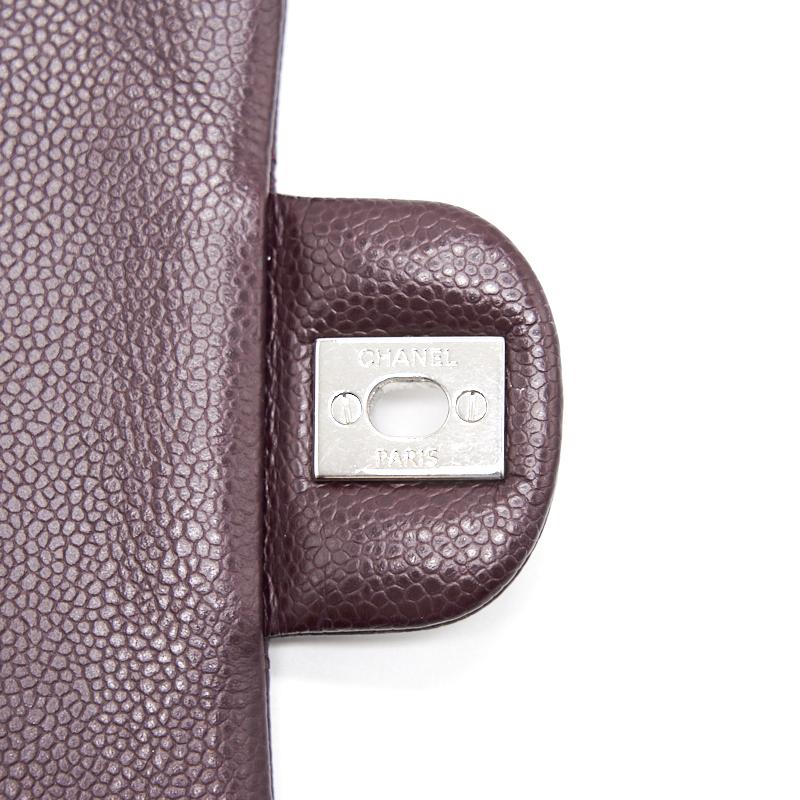 Chanel Medium cavier Classical double flap burgundy with