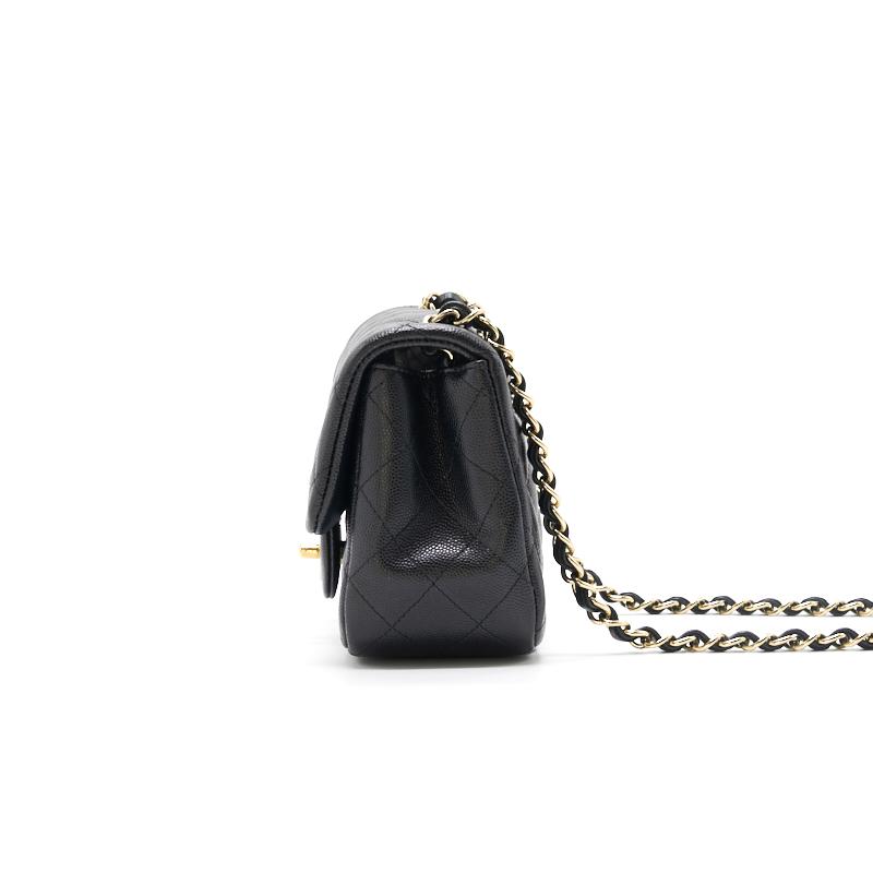 Chanel Mini Square Black  Cavier