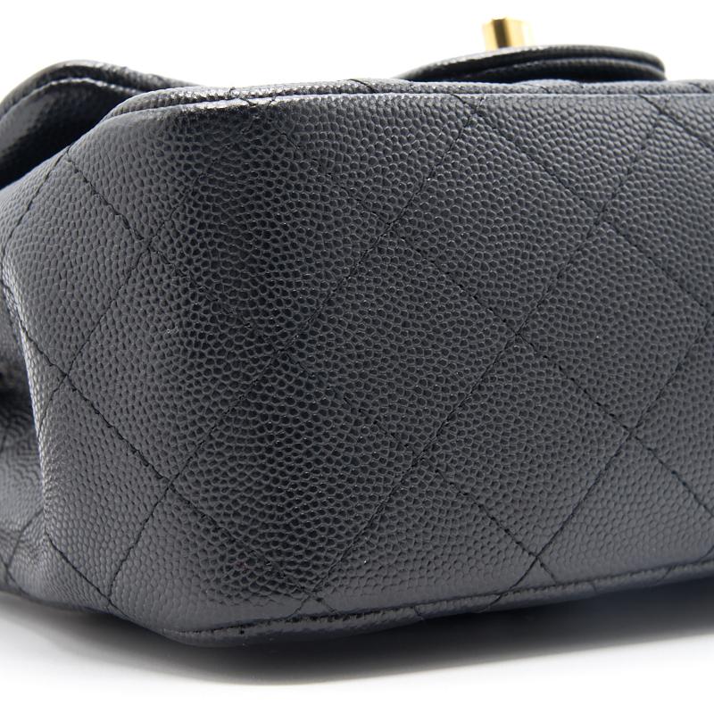 Chanel Mini Square Black  Cavier