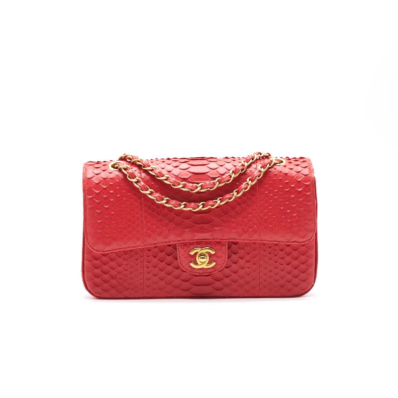Chanel Python Skin Classic Medium Double Flap with