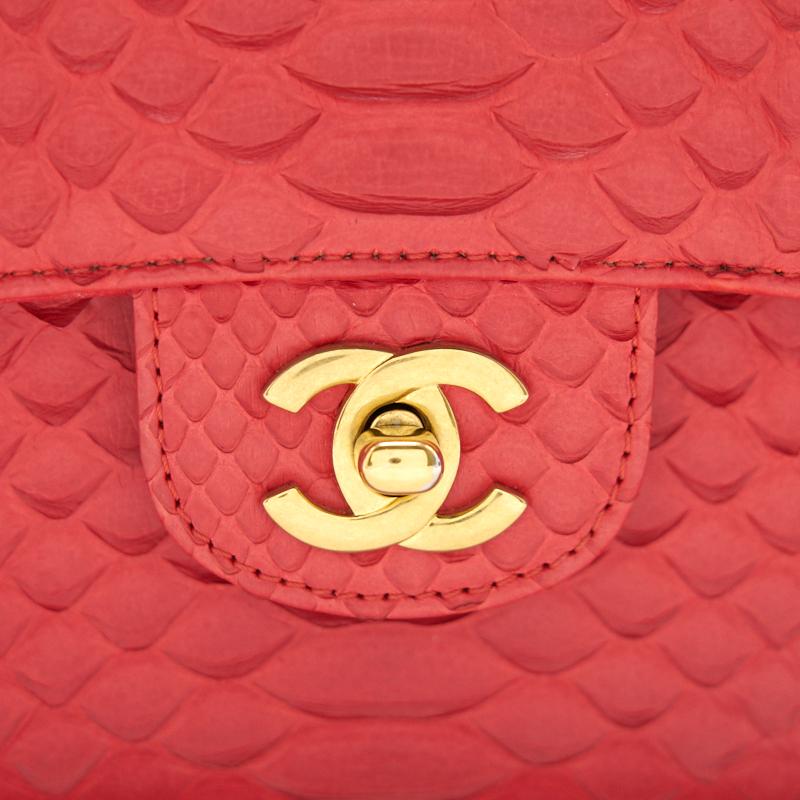 Chanel Python Skin Classic Medium Double Flap with