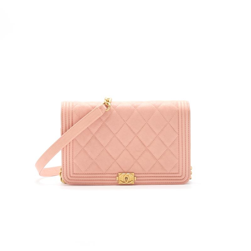Chanel Boy Chanel Wallet on Chain cavier Pink with
