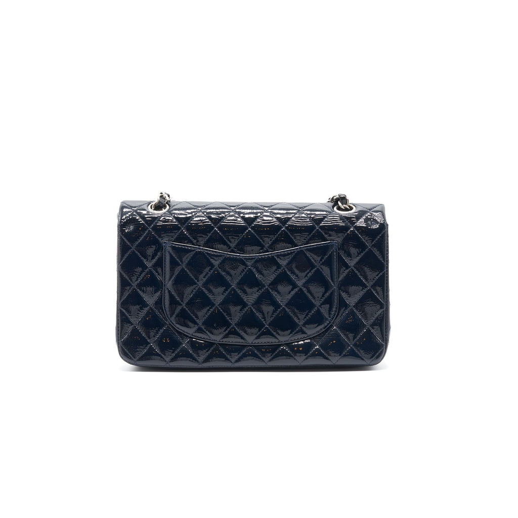 Chanel Classic Medium Double Flap Patent Leather Dark Navy with