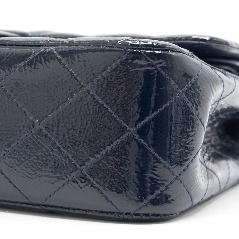 Chanel Classic Medium Double Flap Patent Leather Dark Navy with