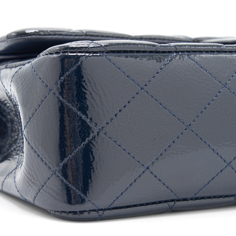 Chanel Classic Medium Double Flap Patent Leather Dark Navy with