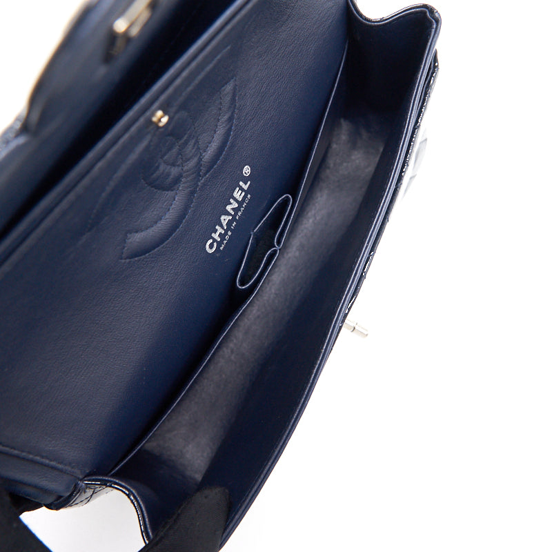 Chanel Classic Medium Double Flap Patent Leather Dark Navy with