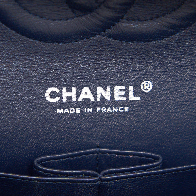Chanel Classic Medium Double Flap Patent Leather Dark Navy with