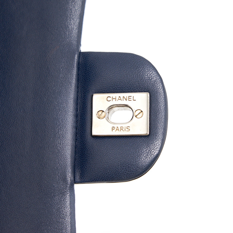Chanel Classic Medium Double Flap Patent Leather Dark Navy with