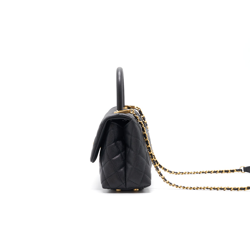 Chanel Caviar Quilted Mini Coco Handle Flap Black with
