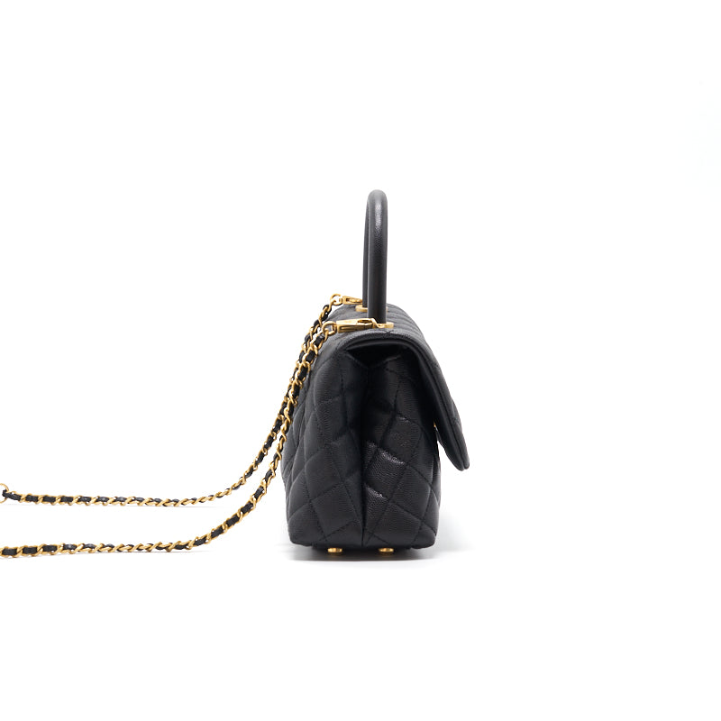 Chanel Caviar Quilted Mini Coco Handle Flap Black with