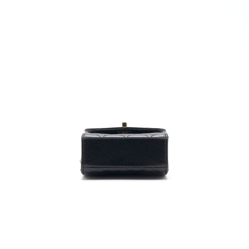 Chanel Lambskin Quilted Mini Trendy CC Chain Wallet Black