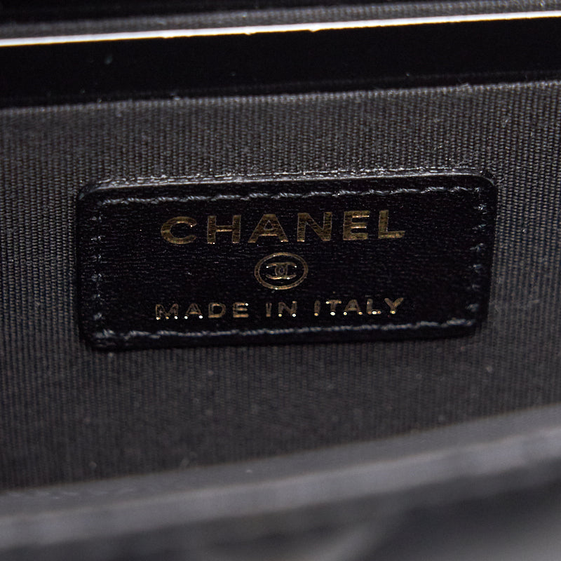 Chanel Lambskin Quilted Mini Trendy CC Chain Wallet Black