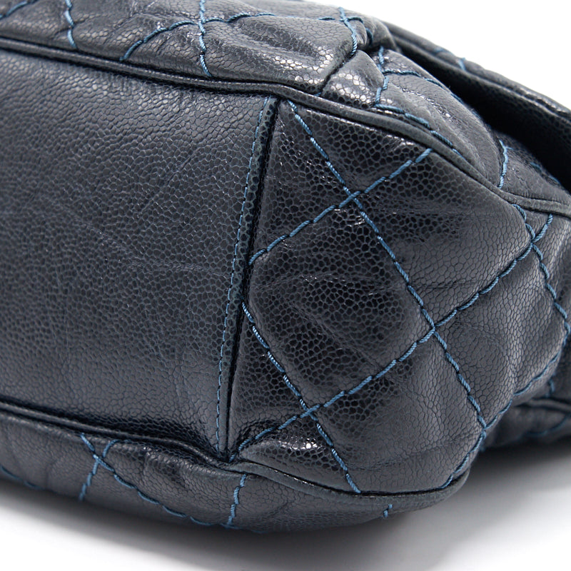 Chanel Caviar Large Flap Bag Navy with