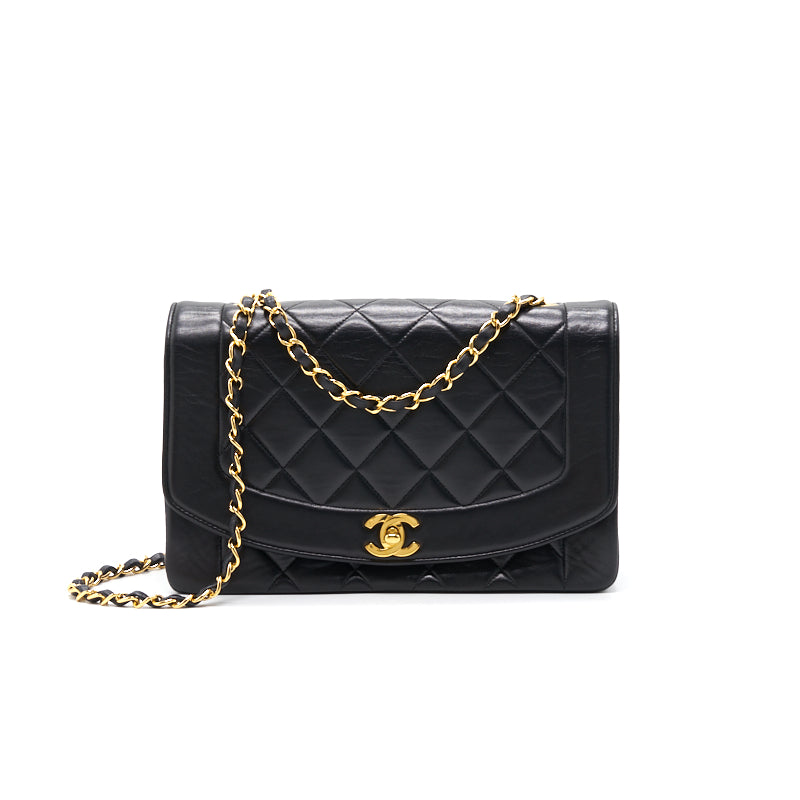 Chanel Medium Diana Bag black with 24K