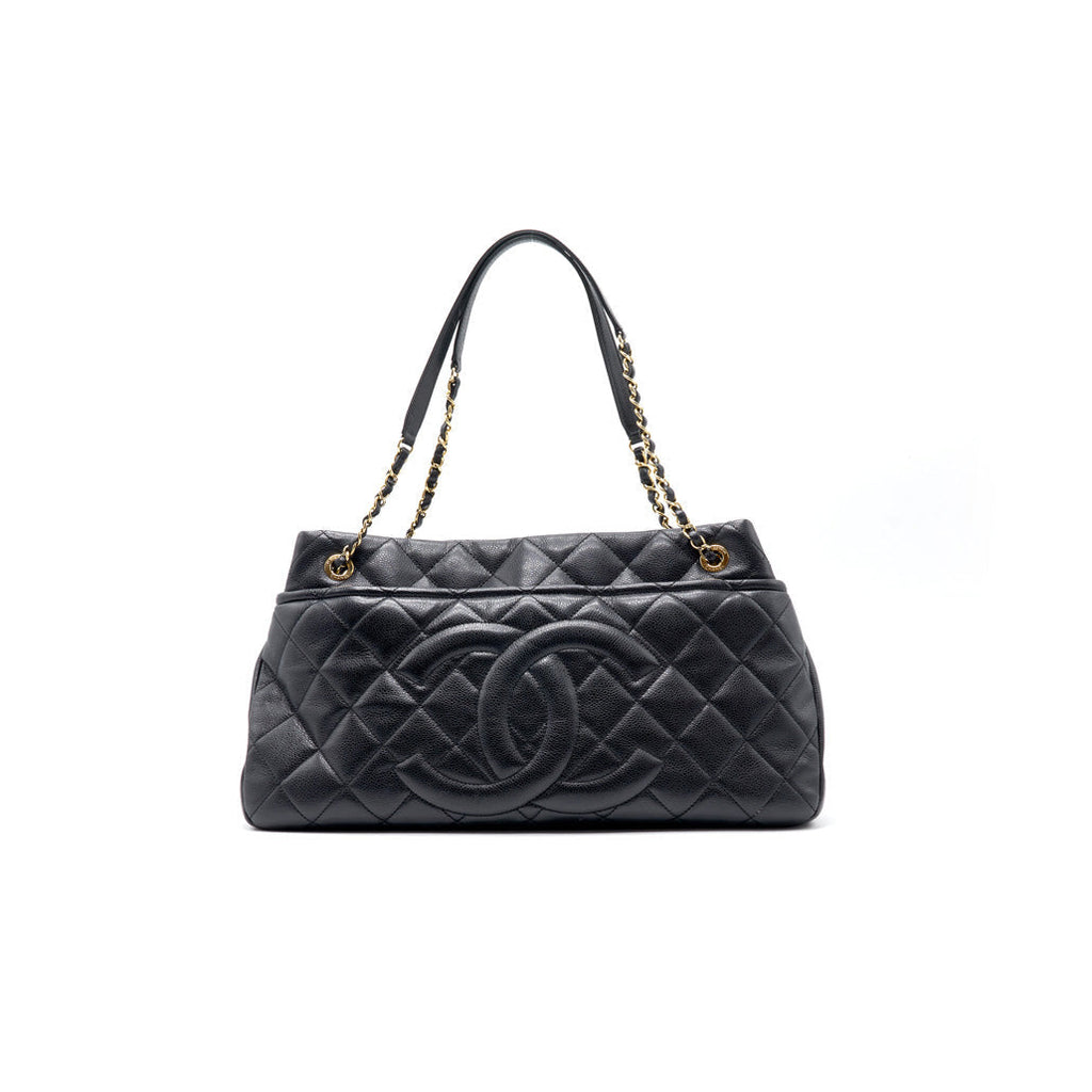 Chanel Large Black Quilted Leather CC Timeless Tote