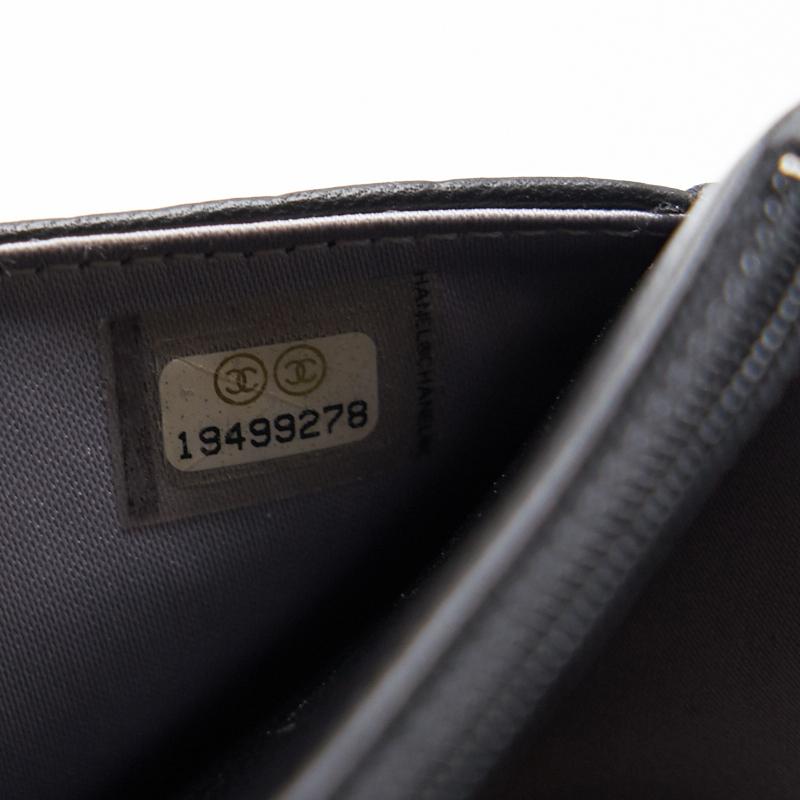 Chanel Black Embossed Camellia  Lambskin Leather Small Shoulder Bag