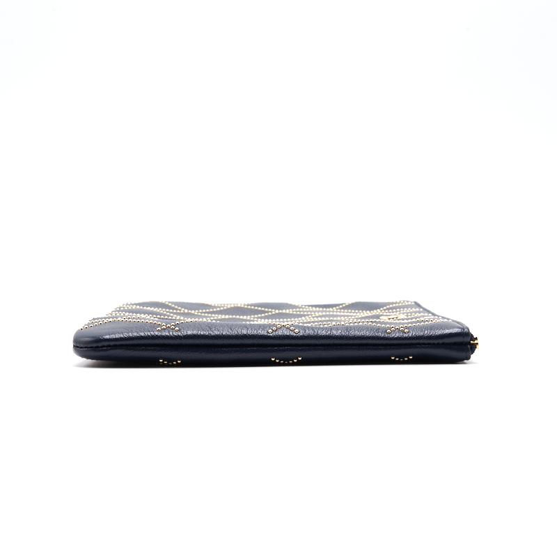 Chanel Calfskin with Metal Bead Pouch