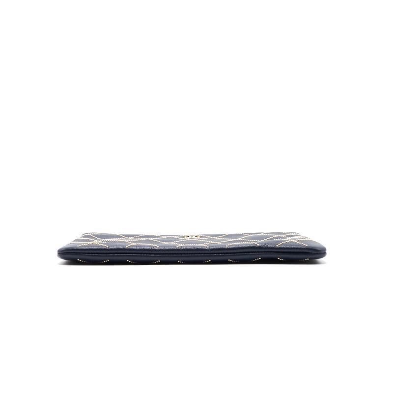 Chanel Calfskin with Metal Bead Pouch