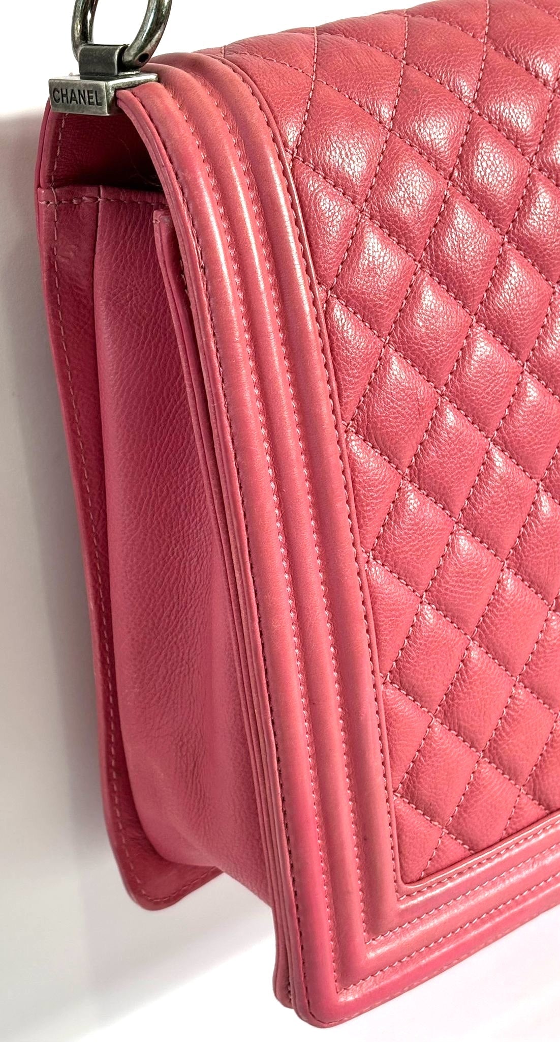 CHANEL CALFSKIN QUILTED LARGE BOY FLAP BAG