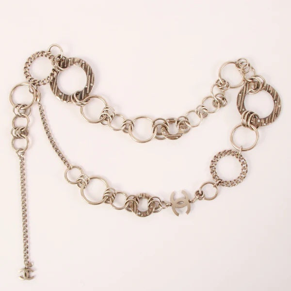 CHANEL 2006 CC MARK PLATE RHINESTONE DESIGN CHAIN BELT