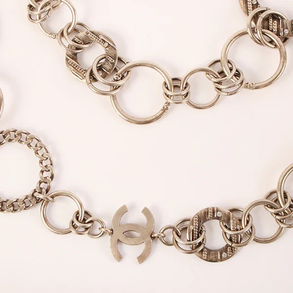 CHANEL 2006 CC MARK PLATE RHINESTONE DESIGN CHAIN BELT