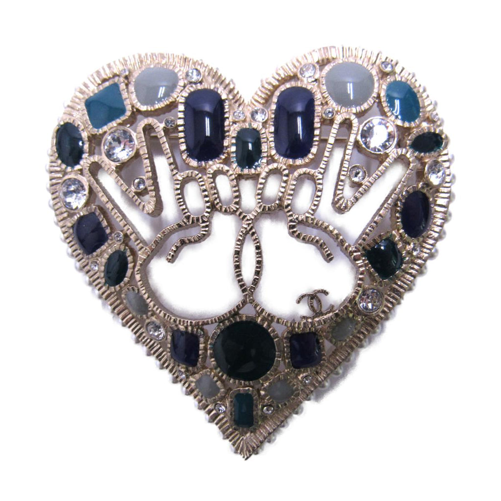 CHANEL CC HEART BROOCH
