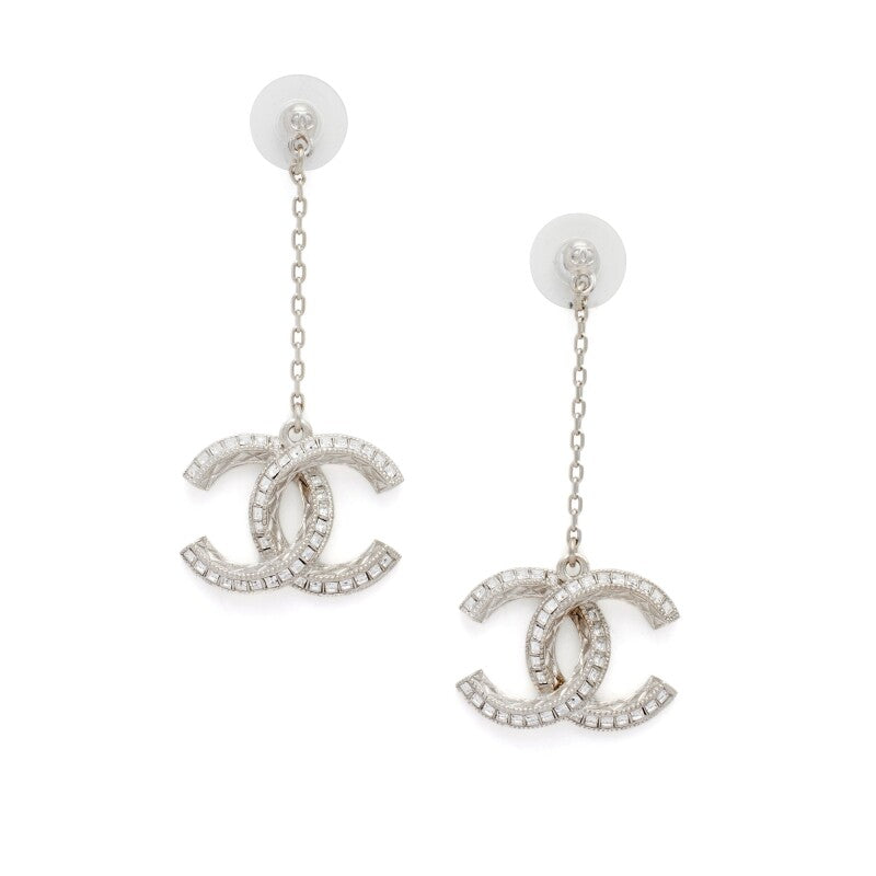 CHANEL BAGUETTE CRYSTAL CC DROP EARRINGS