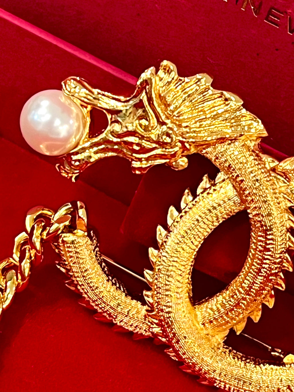CHANEL CC LOGO LUNAR NEW YEAR DRAGON BROOCH