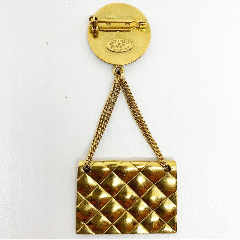 CHANEL CC QUILTED BAG MOTIF BROOCH PIN CORSAGE