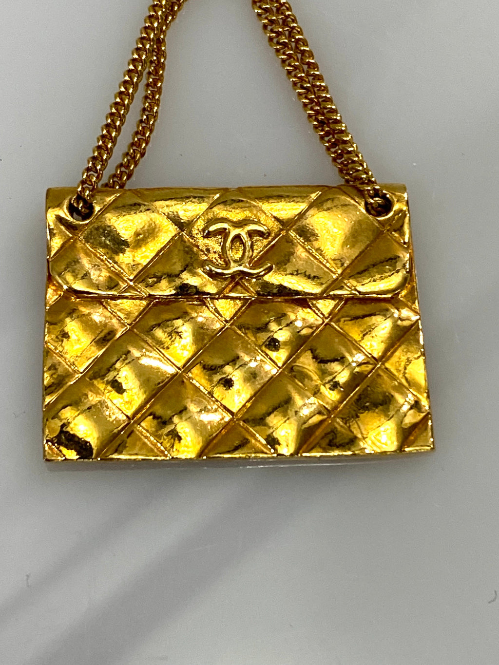 CHANEL CC QUILTED BAG MOTIF BROOCH PIN CORSAGE