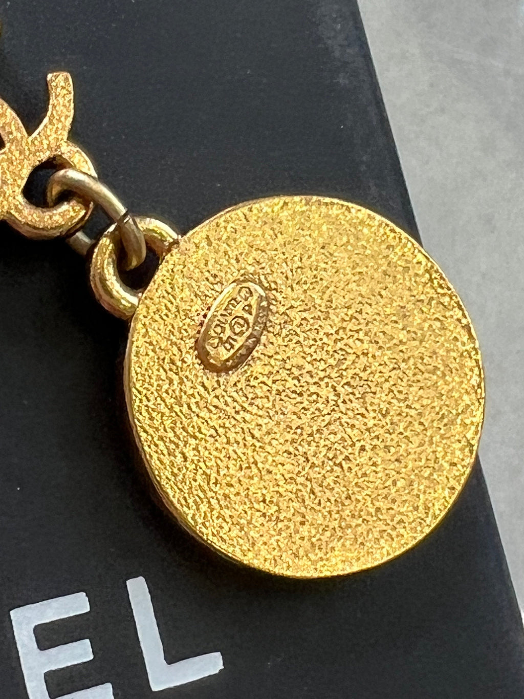 CHANEL CC STAR DANGLE ENAMEL EARRINGS