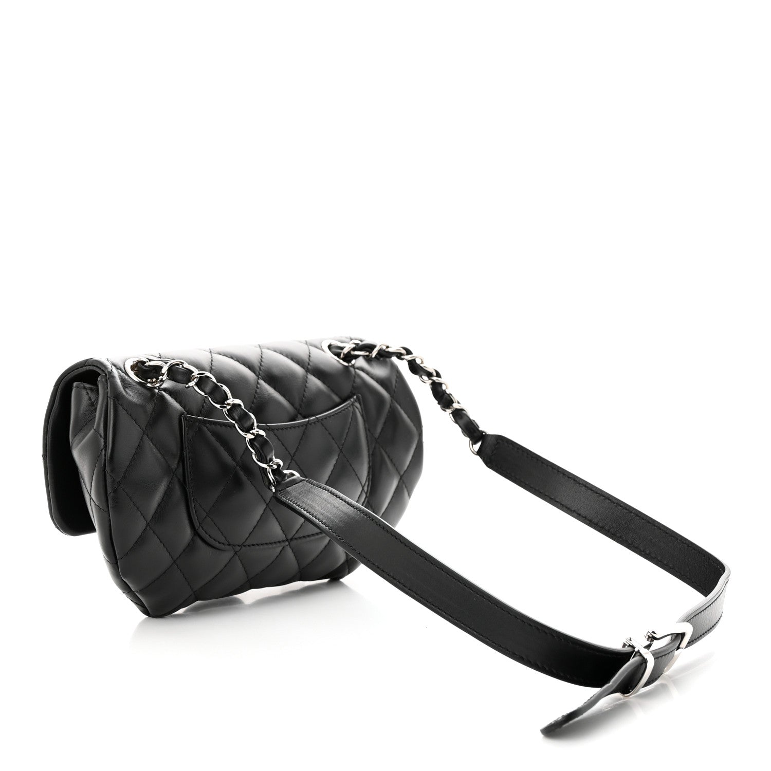 CHANEL CALFSKIN LEATHER QUILTED CC UNIFORM FLAP BELT BAG