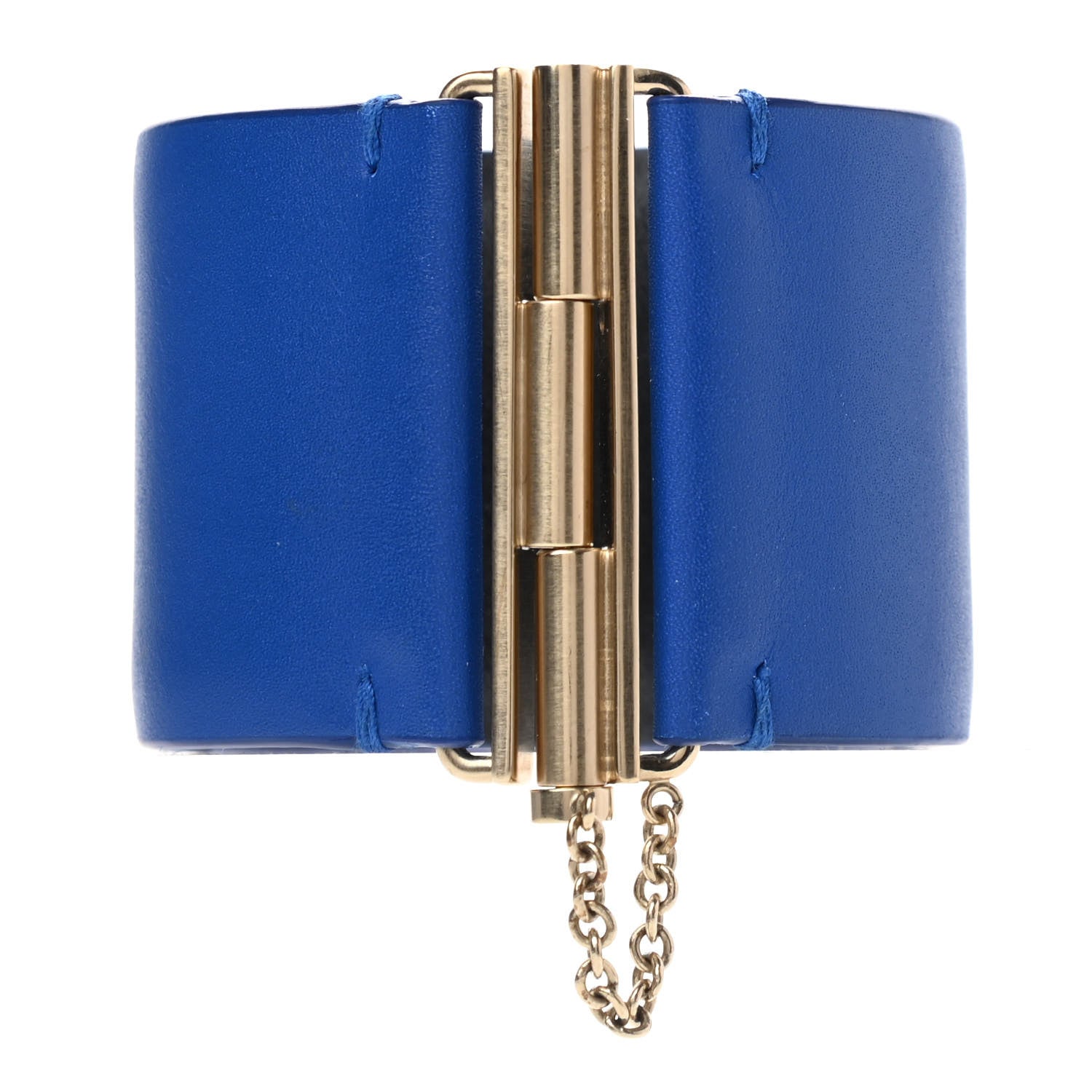 CHANEL CC CALFSKIN LEATHER WIDE CUFF BRACELET
