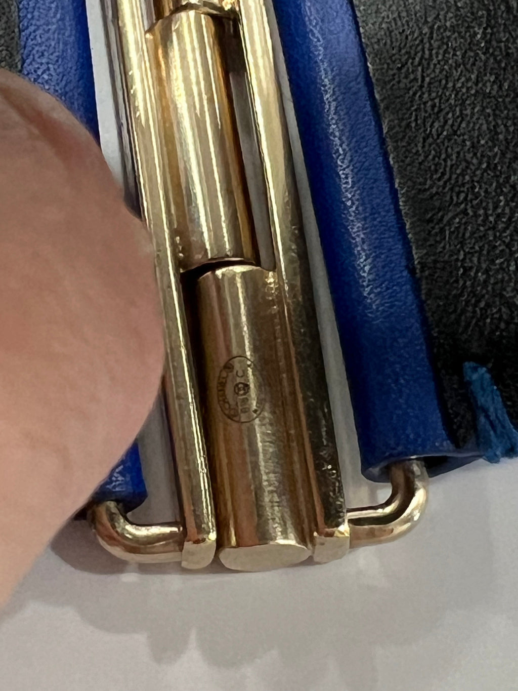 CHANEL CC CALFSKIN LEATHER WIDE CUFF BRACELET