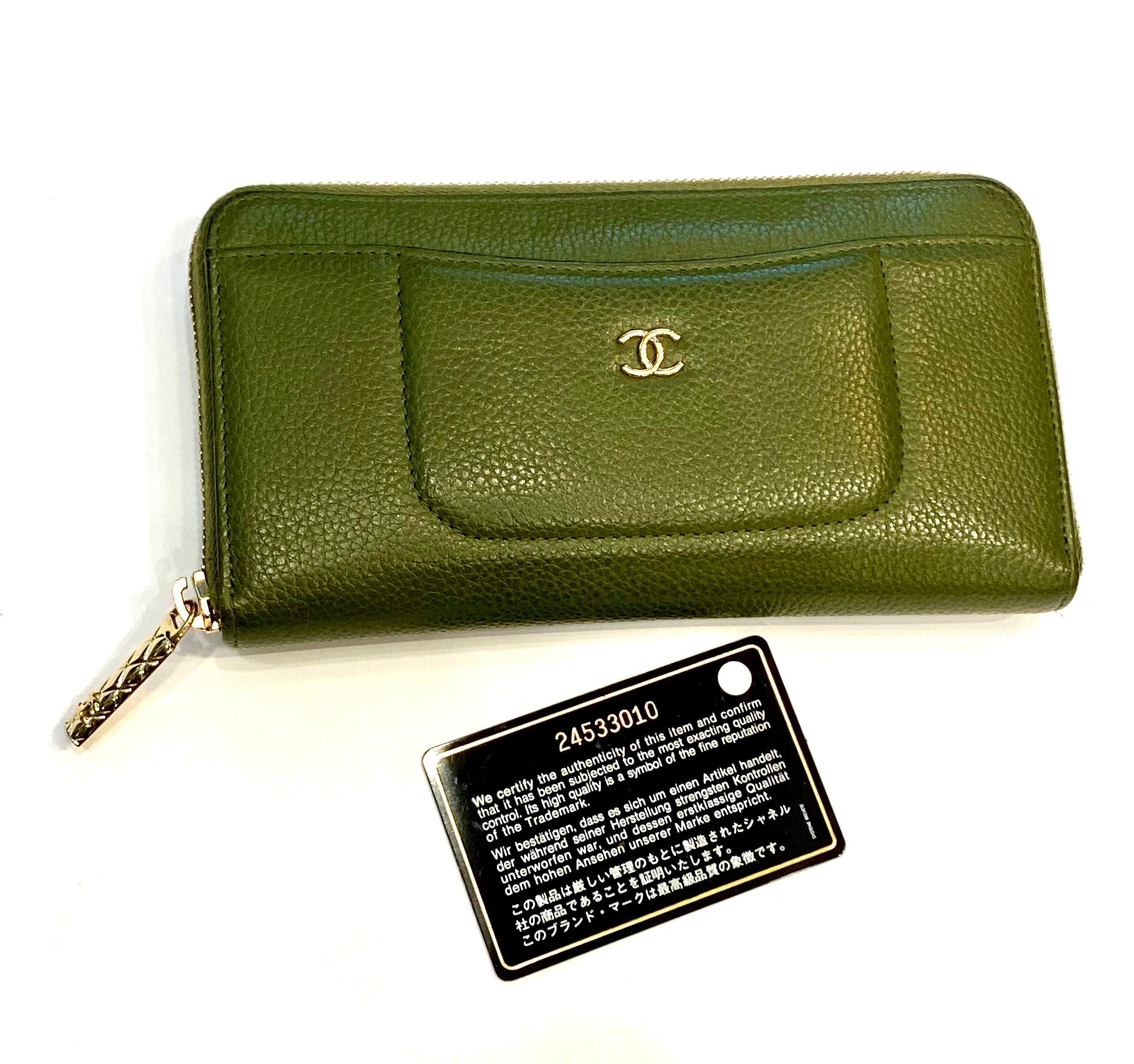 CHANEL CAVIAR LEATHER CONTINENTAL ZIP AROUND WALLET