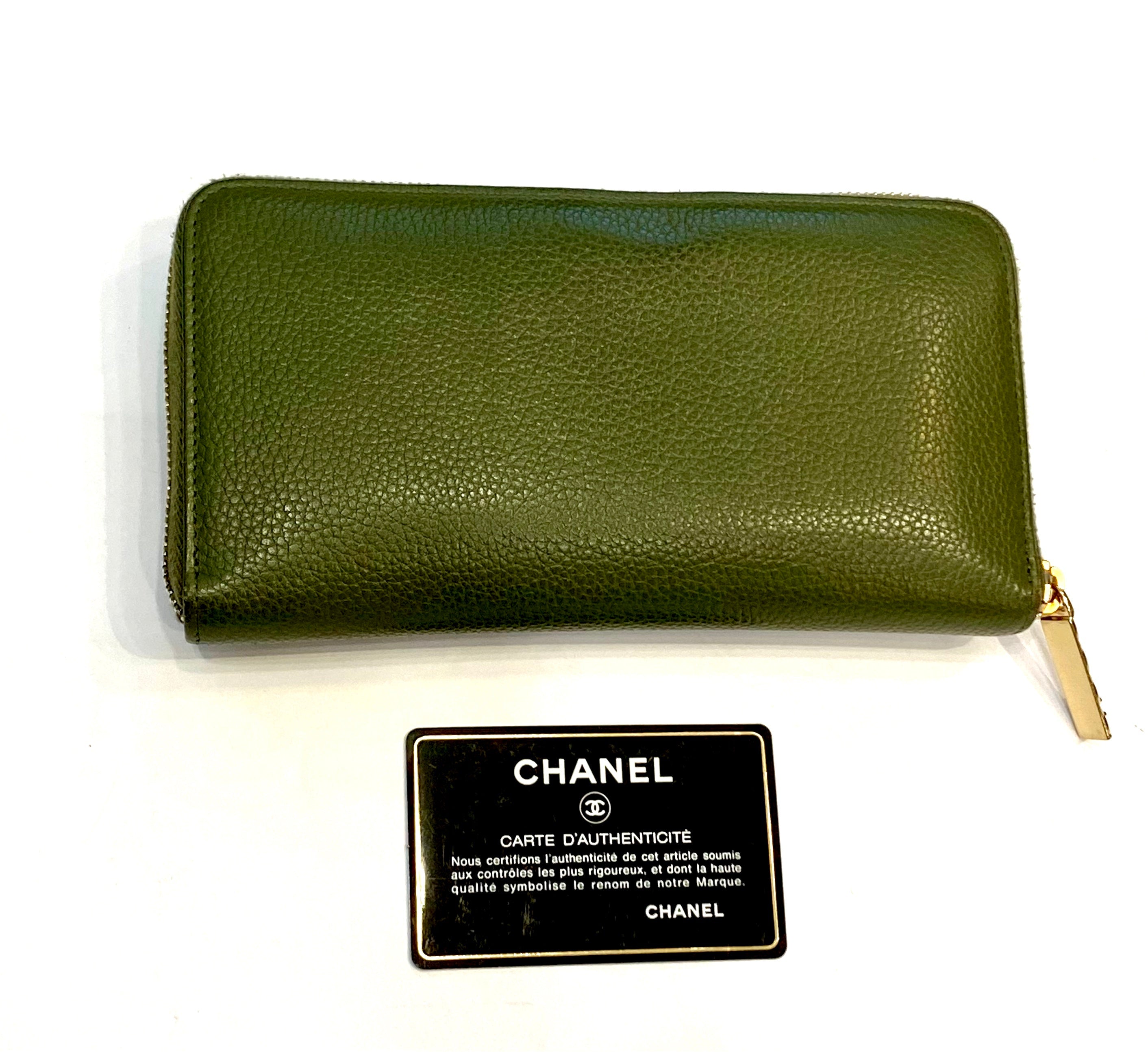 CHANEL CAVIAR LEATHER CONTINENTAL ZIP AROUND WALLET