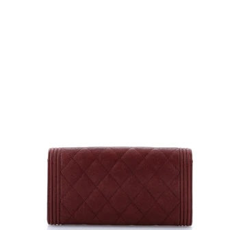 CHANEL CAVIAR QUILTED LEATHER LARGE BOY GUSSET  FLAP WALLET