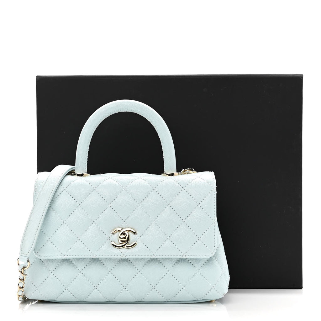 CHANEL CAVIAR QUILTED COCO HANDLE MINI FLAP BAG