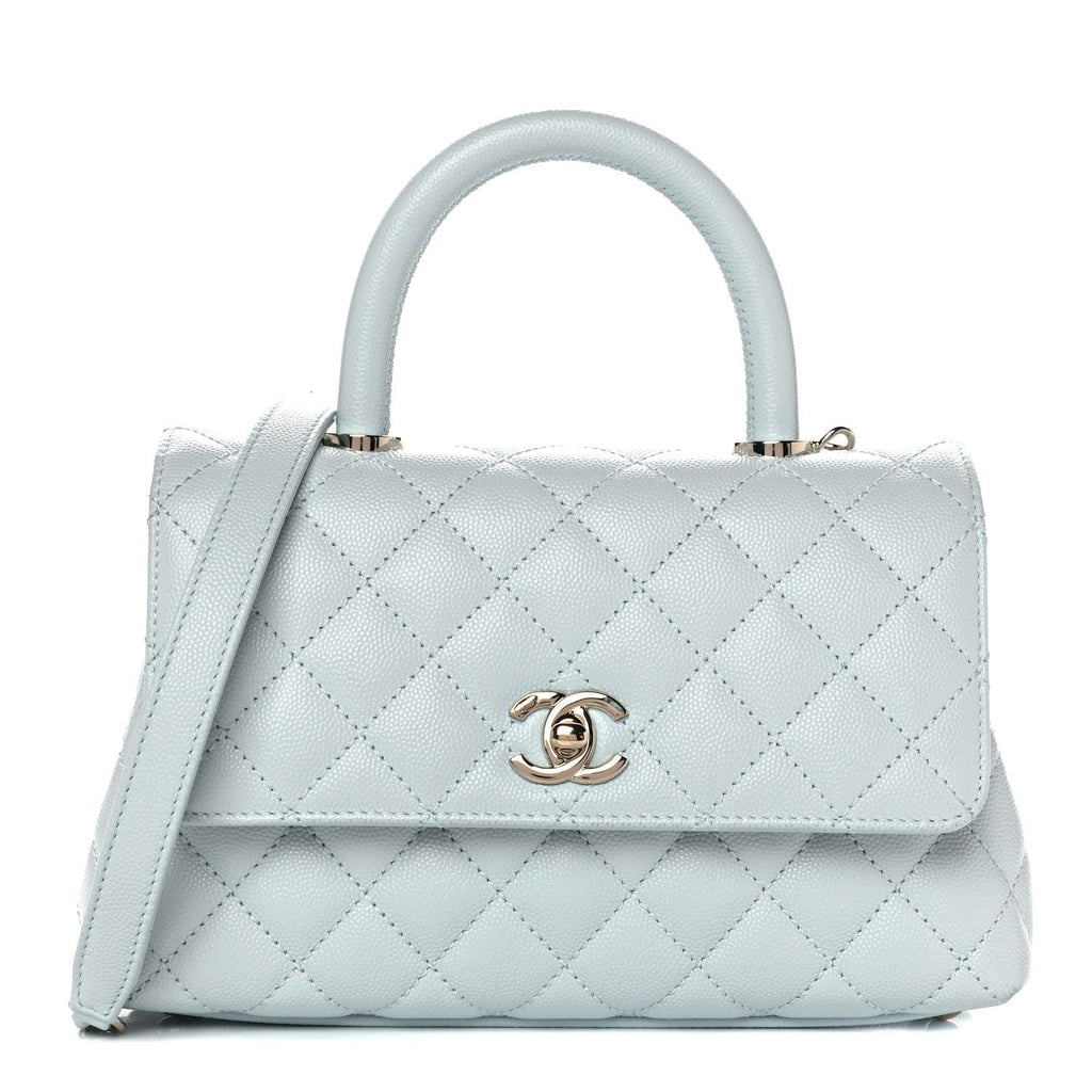 CHANEL CAVIAR QUILTED COCO HANDLE MINI FLAP BAG