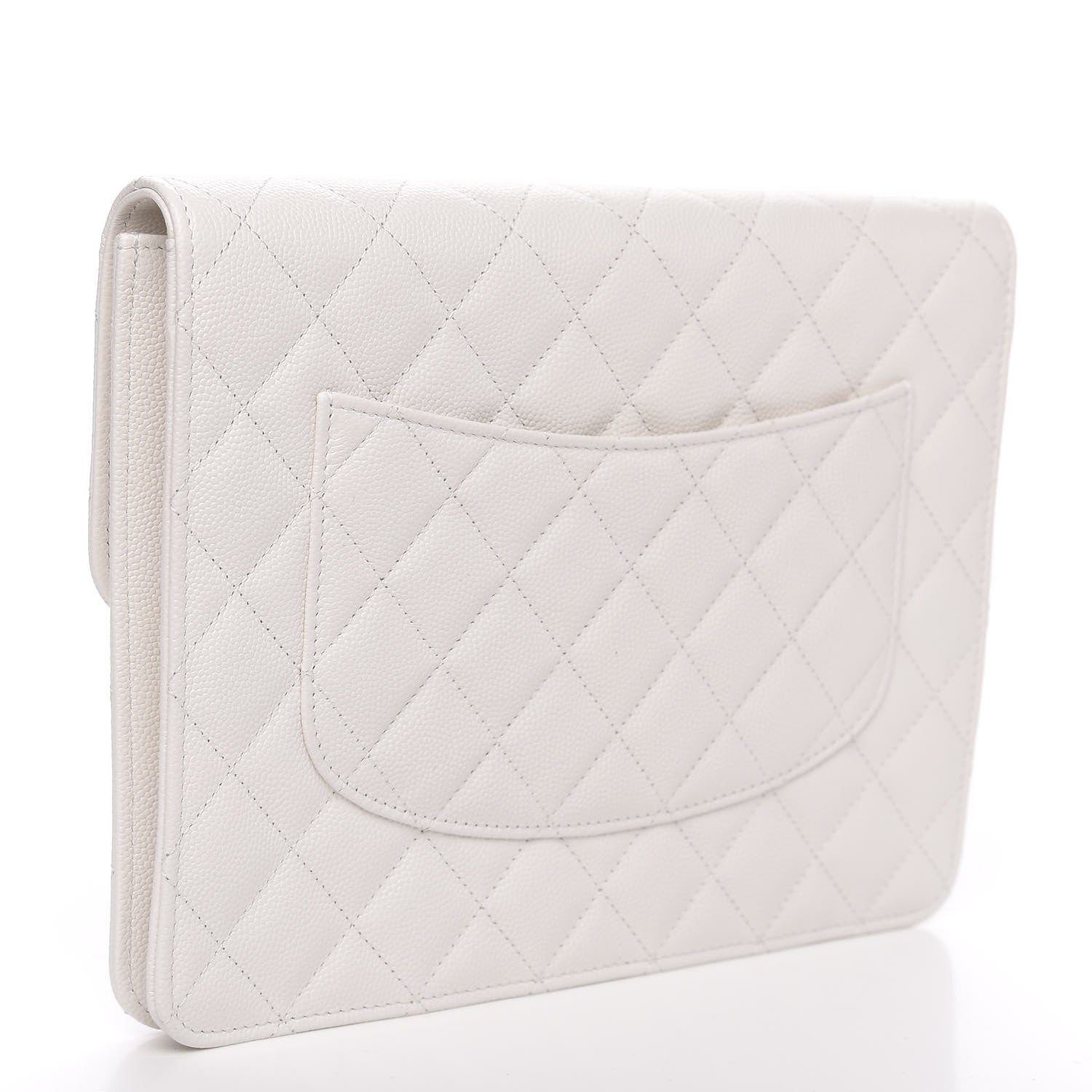 CHANEL CAVIAR QUILTED SQUARE FLAP CLUTCH BAG