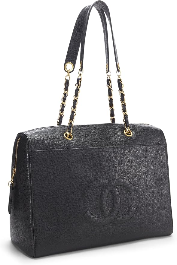 CHANEL VINTAGE TIMELESS CAVIAR LEATHER ZIPPED TOTE BAG