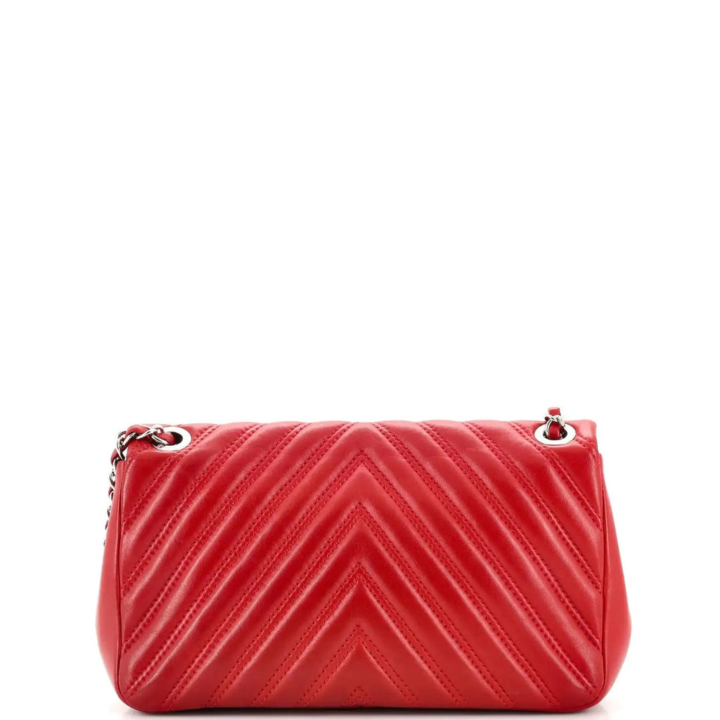 CHANEL DOUBLE STITCH CHEVRON LAMBSKIN MEDIUM FLAP BAG