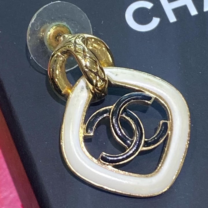 CHANEL METAL RESIN CC EARRINGS