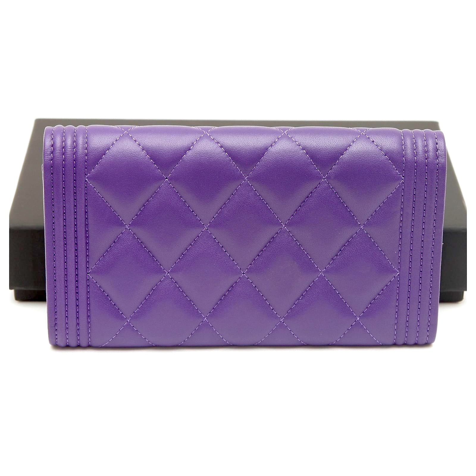 CHANEL QUILTED LAMBSKIN LEATHER LE BOY WALLET