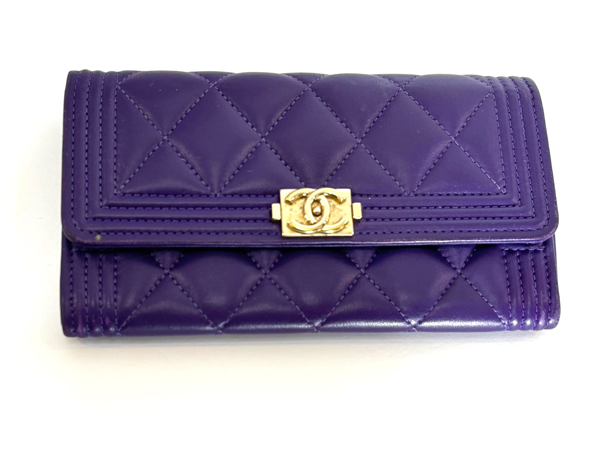 CHANEL QUILTED LAMBSKIN LEATHER LE BOY WALLET