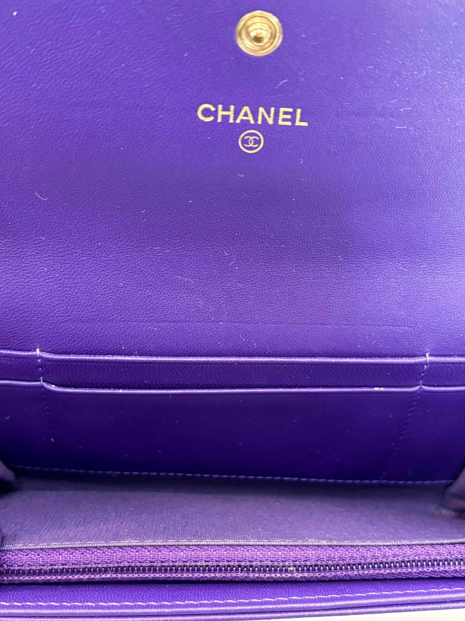 CHANEL QUILTED LAMBSKIN LEATHER LE BOY WALLET