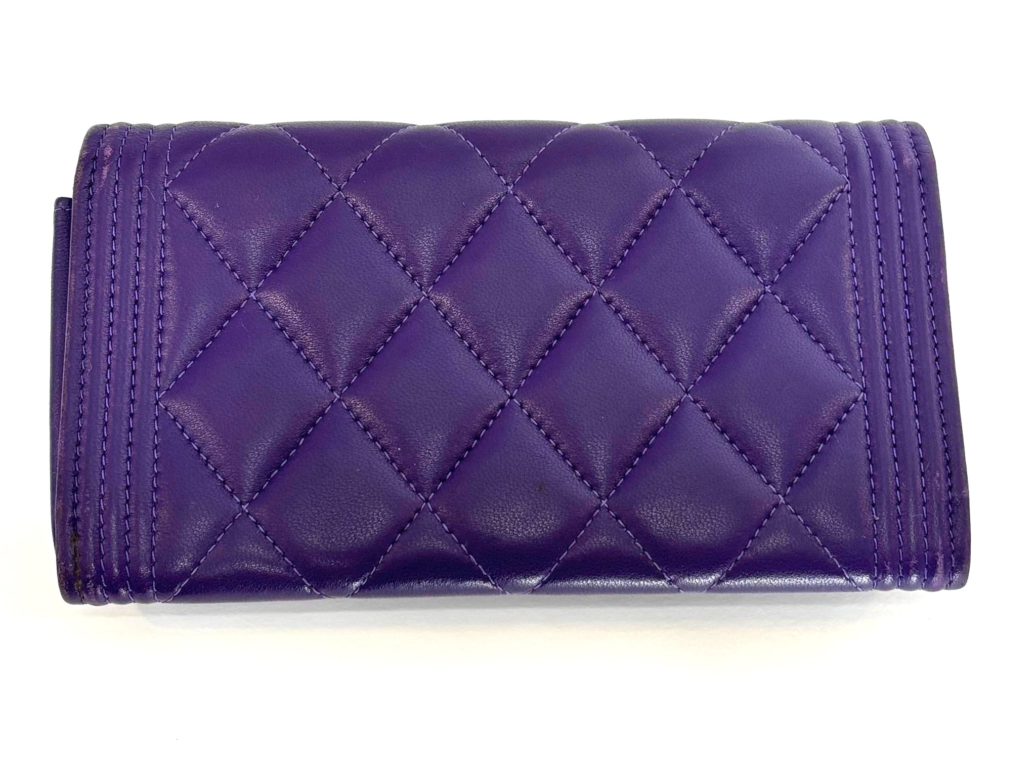 CHANEL QUILTED LAMBSKIN LEATHER LE BOY WALLET