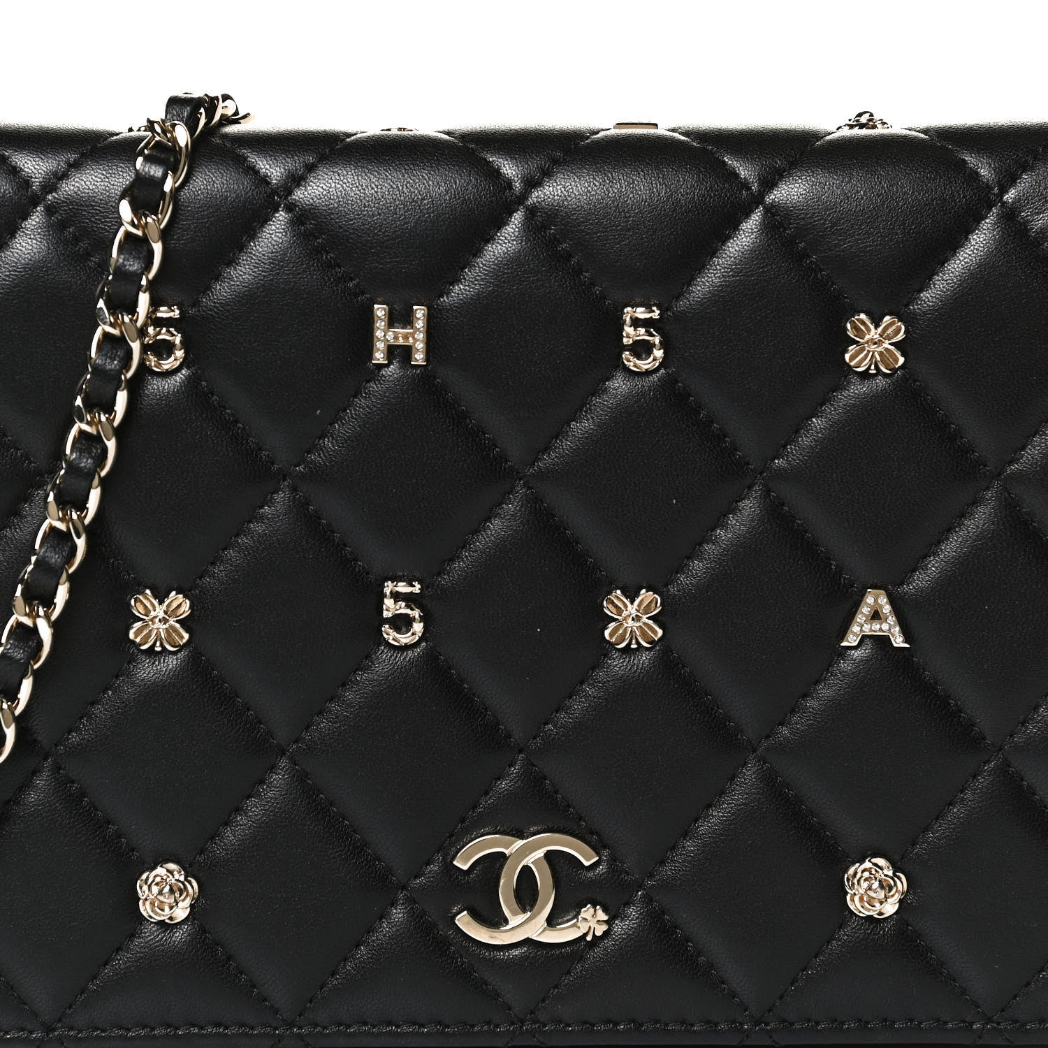 CHANEL QUILTED LAMBSKIN ALL ABOUT CHANEL WALLET ON A CHAIN