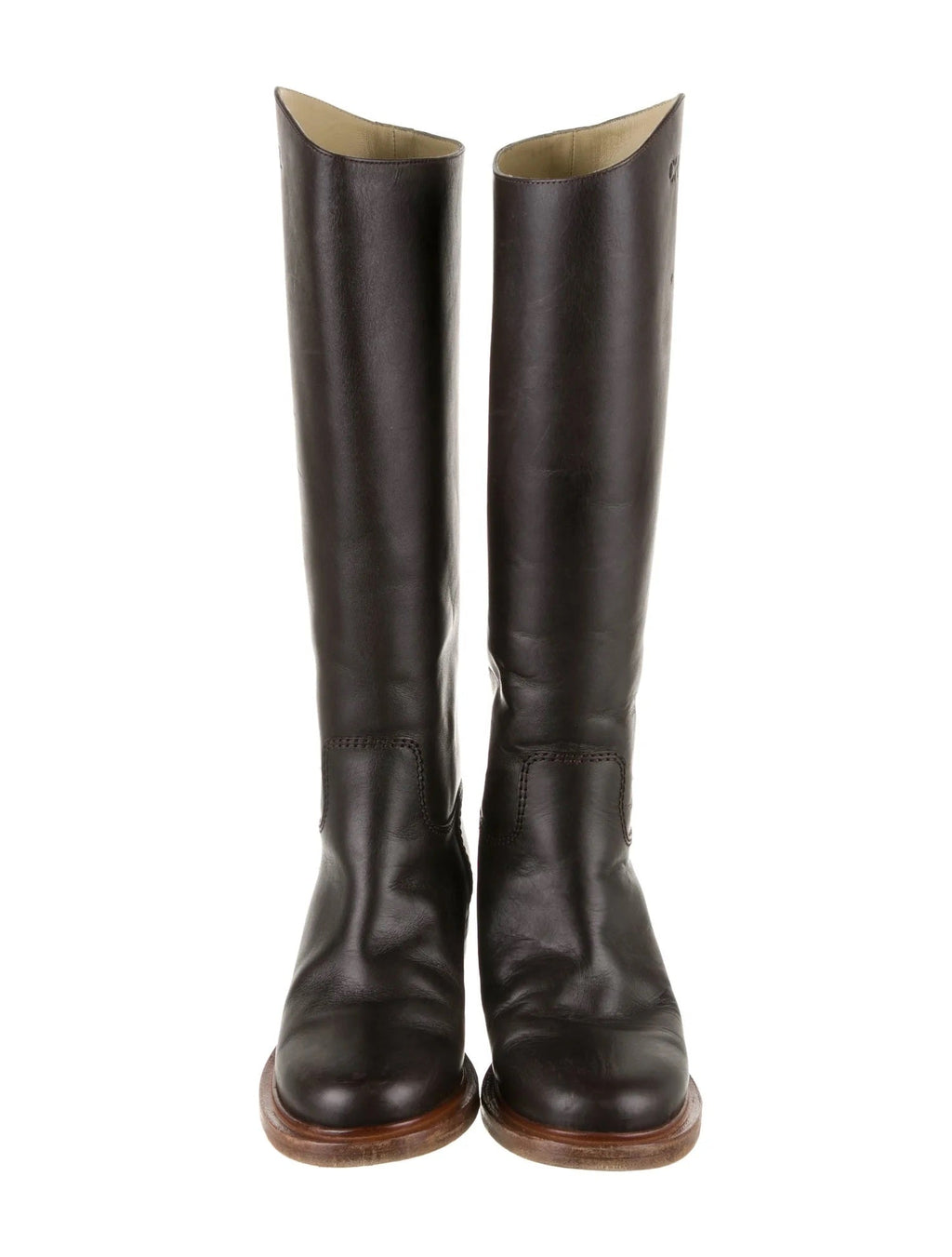 CHANEL CALFSKIN LEATHER TALL RIDING BOOTS