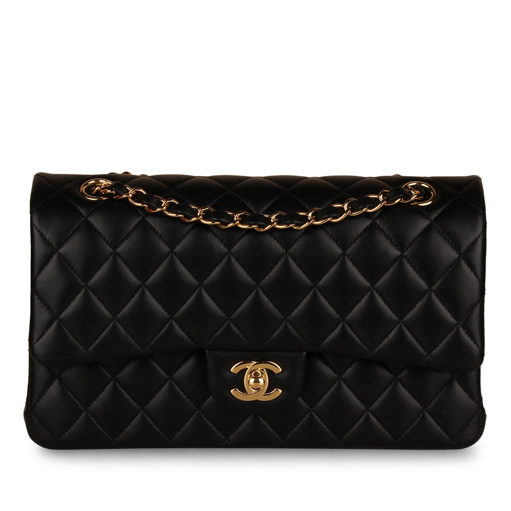 Chanel Classic Flap Bag Medium - Black Lambskin